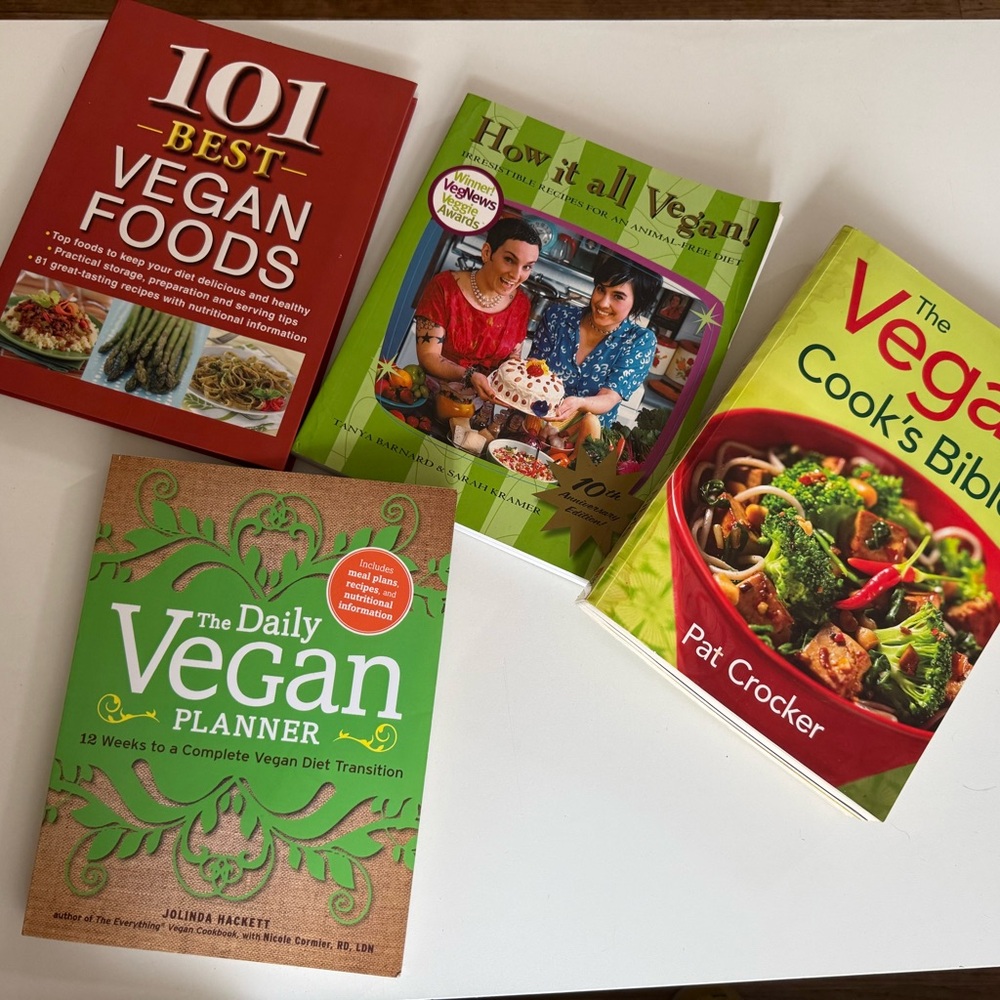 Bundle of The Daily Vegan Planner Plus 3 additional Vegan Diet Cookbooks!
